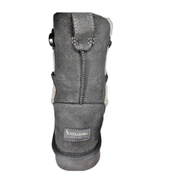 Koolaburra by UGG Women's Grey White Faux Wool Michon Short Winter Boots Size 9 - Picture 4 of 9